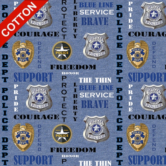 Police Department Gradient Cotton Fabric